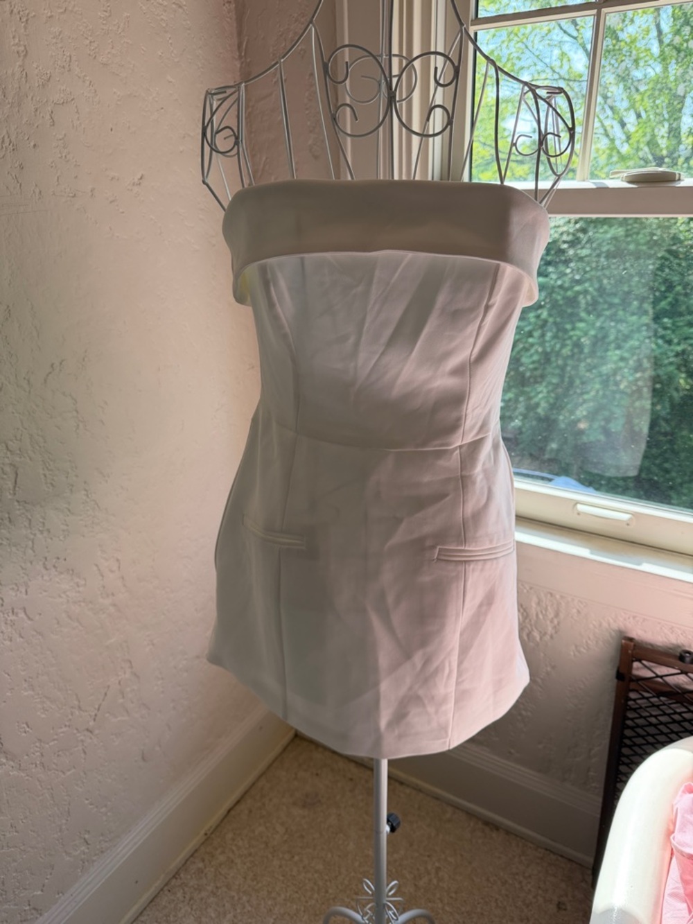 Fashion Nova Strapless Cream Mini Dress